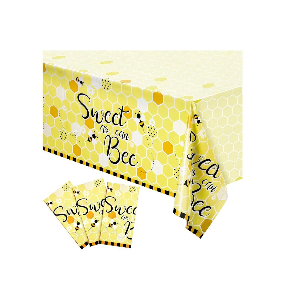 Bee‎ Plastic Table cover "Sweet as Can Bee" Decorative (3 Packs)